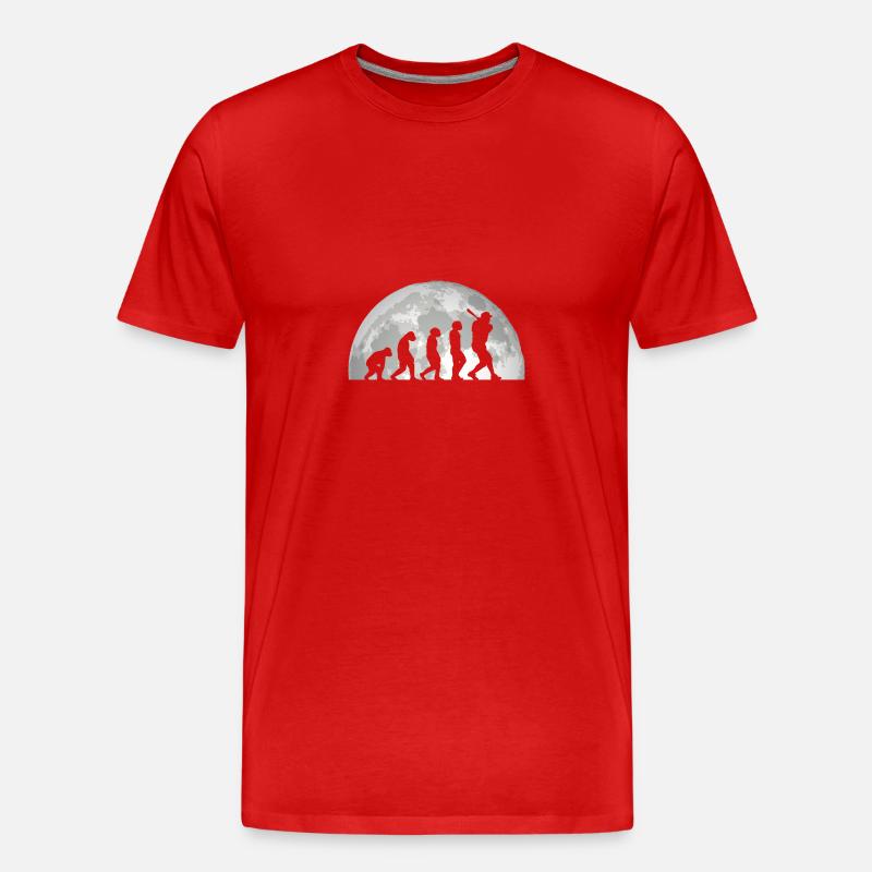 Baseball Player Evolution Baseball - Men's Premium Organic T-Shirt - red