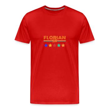 Florian - Männer Premium Bio T-Shirt - Rot - Vorne - Damien (186cm)