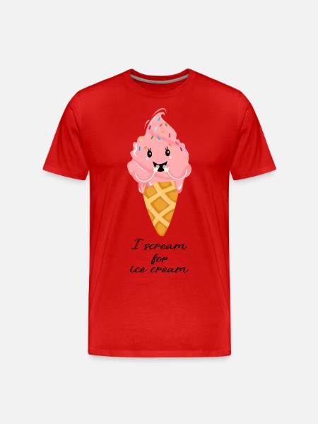 Scream for Ice Cream - Men's Premium Organic T-Shirt - red