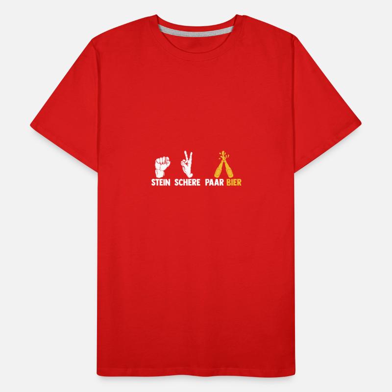 Stein Schere Paar Bier Männer Premium Bio T-Shirt