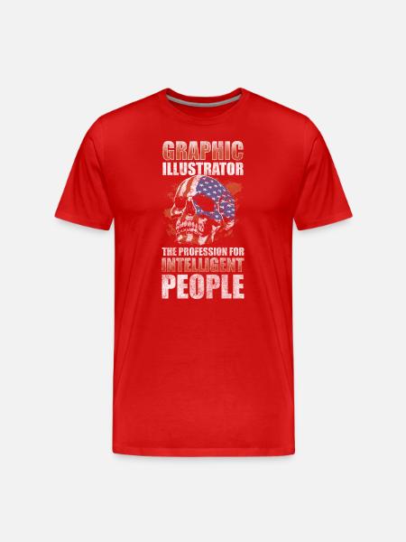 Illustrator Graphic Artist Drawings - Men's Premium Organic T-Shirt - red