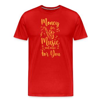 Busker Art Donation Band - Men's Premium Organic T-Shirt - red - Front - Damien (186cm)