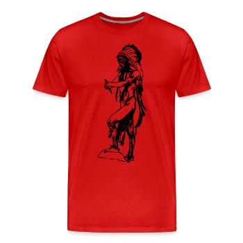 Amérique indienne idée cadeau indigène - T-shirt bio Premium Homme - rouge - Devant - Damien (186cm)