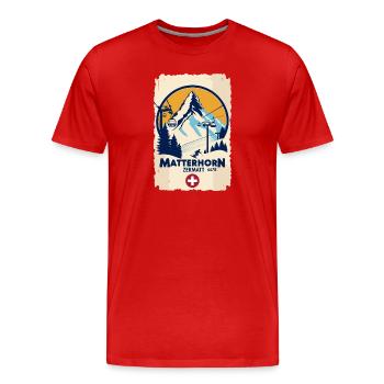 Matterhorn Zermatt Ski Resort – Millésime 4478 mètres - T-shirt bio Premium Homme - rouge - Devant - Damien (186cm)