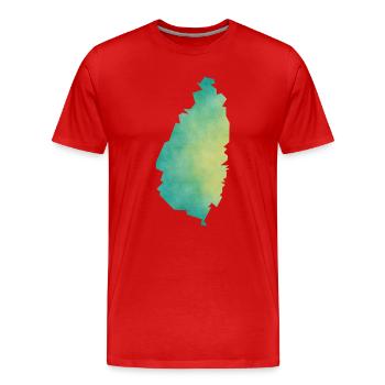 Saint Lucia - Men's Premium Organic T-Shirt - red - Front - Damien (186cm)