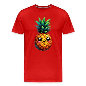 Ananas - T-shirt bio Premium Homme - rouge - Devant - Damien (186cm)