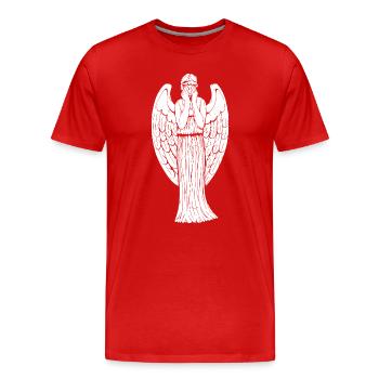 Don't Blink - Männer Premium Bio T-Shirt - Rot - Vorne - Damien (186cm)