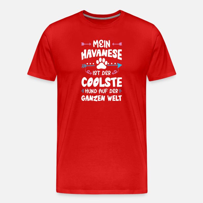 havanese hund spruch - Männer Premium Bio T-Shirt - Rot