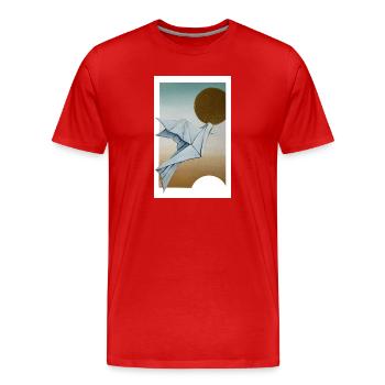 Origami Dove - T-shirt bio Premium Homme - rouge - Devant - Damien (186cm)