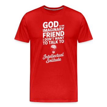 Imaginärer Gott, intellektuelle Einsamkeit - Männer Premium Bio T-Shirt - Rot - Vorne - Damien (186cm)