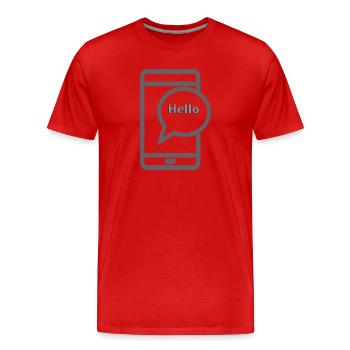 vêtement et accessoire - T-shirt bio Premium Homme - rouge - Devant - Damien (186cm)