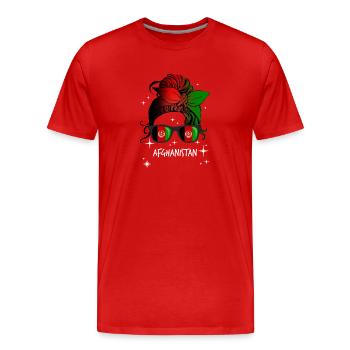 Afghanistan - Männer Premium Bio T-Shirt - Rot - Vorne - Damien (186cm)