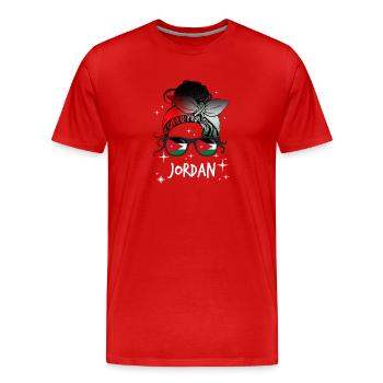 Jordanie - T-shirt bio Premium Homme - rouge - Devant - Damien (186cm)