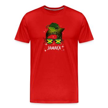 Jamaïque - T-shirt bio Premium Homme - rouge - Devant - Damien (186cm)