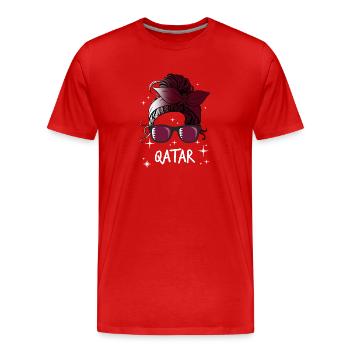 Qatar - Men's Premium Organic T-Shirt - red - Front - Damien (186cm)