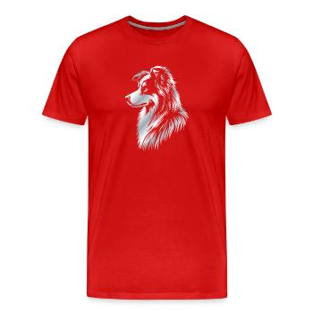 Hütehund silber - Männer Premium Bio T-Shirt - Rot - Vorne - Damien (186cm)