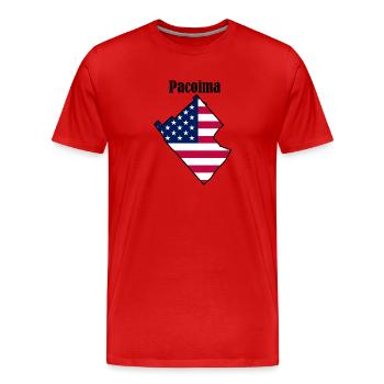 Pacoima - T-shirt bio Premium Homme - rouge - Devant - Damien (186cm)