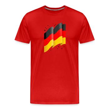 Allemagne Drapeau allemand Drapeau allemand Utilisé Regarder à la maison - T-shirt bio Premium Homme - rouge - Devant - Damien (186cm)