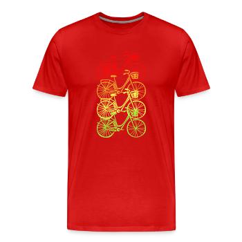 Fahrräder in Farbe - Männer Premium Bio T-Shirt - Rot - Vorne - Damien (186cm)
