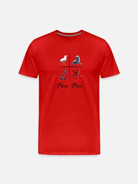 Moin Moin - Männer Premium Bio T-Shirt - Rot