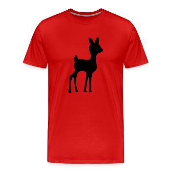 Chevreuil - T-shirt bio Premium Homme - rouge - Devant - Damien (186cm)
