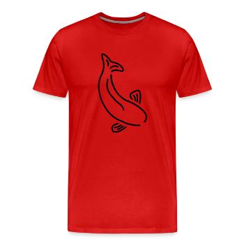 fisch__f1 - T-shirt bio Premium Homme - rouge - Devant - Damien (186cm)