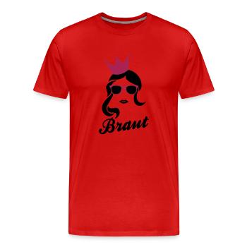 Braut - Team Braut - Männer Premium Bio T-Shirt - Rot - Vorne - Damien (186cm)