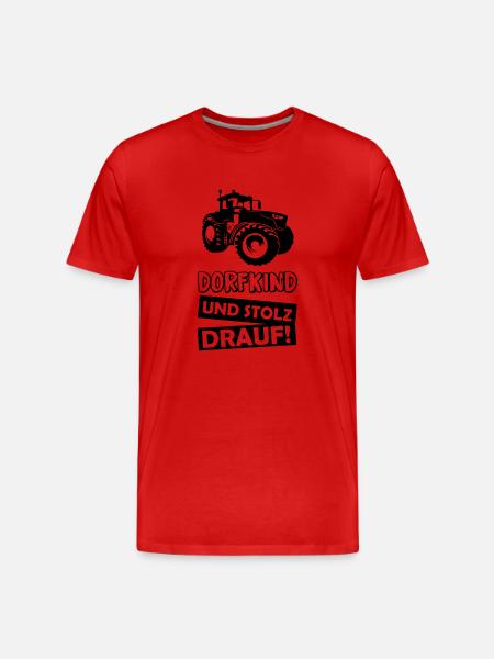 dorfkind_stolz_drauf_01 - Männer Premium Bio T-Shirt - Rot