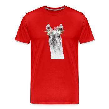 Lama - T-shirt bio Premium Homme - rouge - Devant - Damien (186cm)