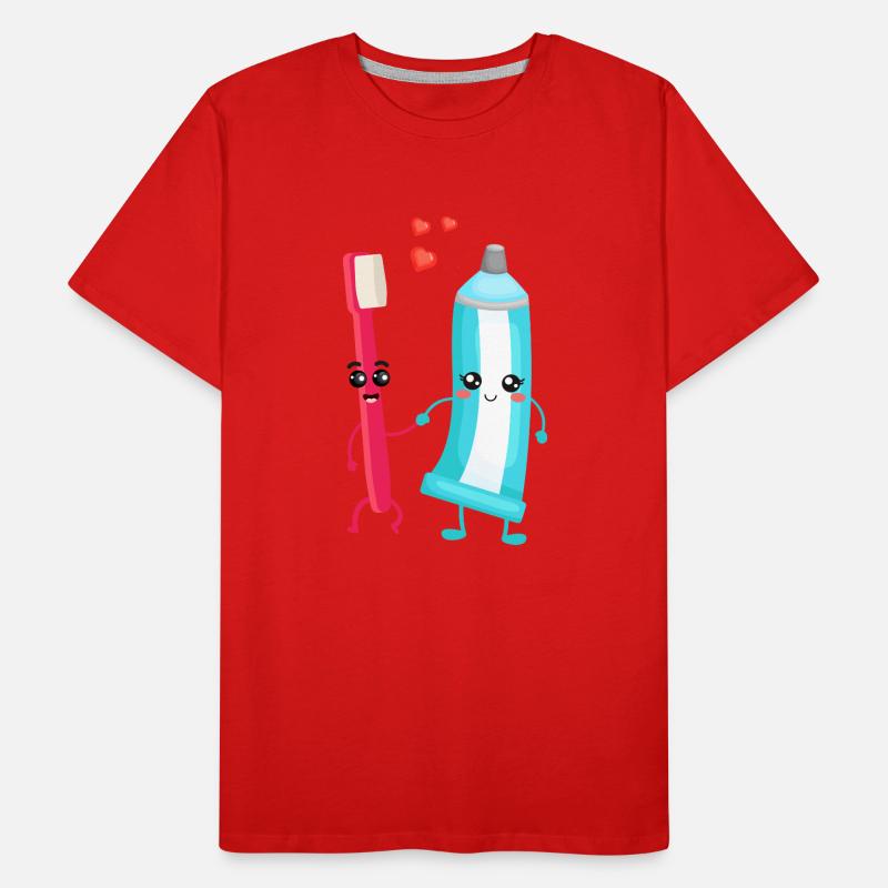 Toothbrush & Toothpaste Pair Gift for Dentists Men's Premium Organic T-Shirt