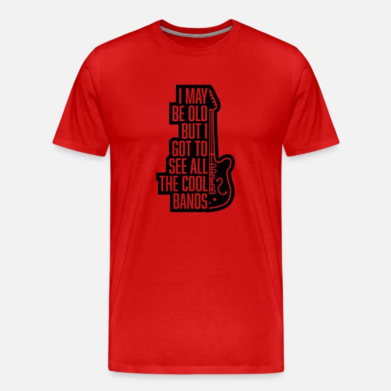 I may be old - Männer Premium Bio T-Shirt - Rot