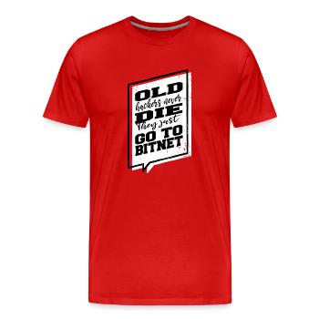 glitch blagues internet crypter hacker humour amusant - T-shirt bio Premium Homme - rouge - Devant - Damien (186cm)