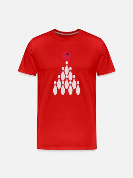 Bowling Kegeln Ball Design - Men's Premium Organic T-Shirt - red