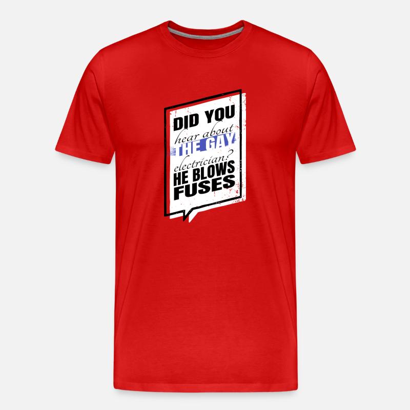 funny quote socket electrical activism - Männer Premium Bio T-Shirt - Rot