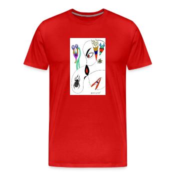 M Burns Head Spider - Men's Premium Organic T-Shirt - red - Front - Damien (186cm)