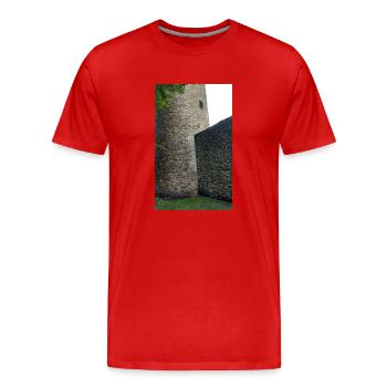 Ruine du château - T-shirt bio Premium Homme - rouge - Devant - Damien (186cm)