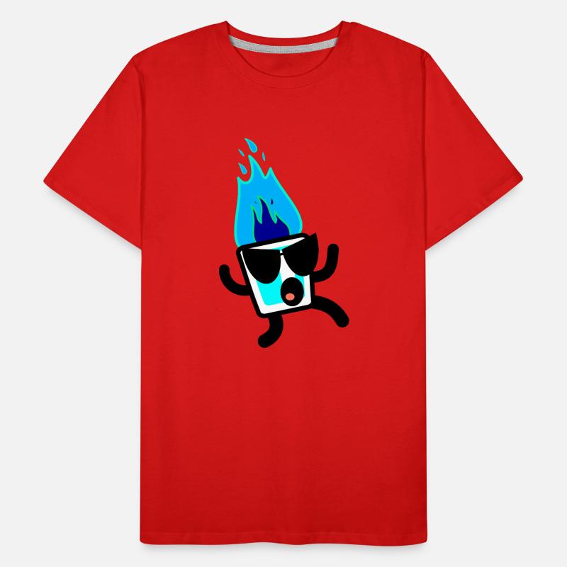Flammendes Schnapsglas Männer Premium Bio T-Shirt