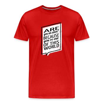 animal birthday present present sci-fi - Men's Premium Organic T-Shirt - red - Front - Damien (186cm)