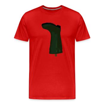 Gummistiefel am Zaunpfahl ist stiller Protest - Männer Premium Bio T-Shirt - Rot - Vorne - Damien (186cm)