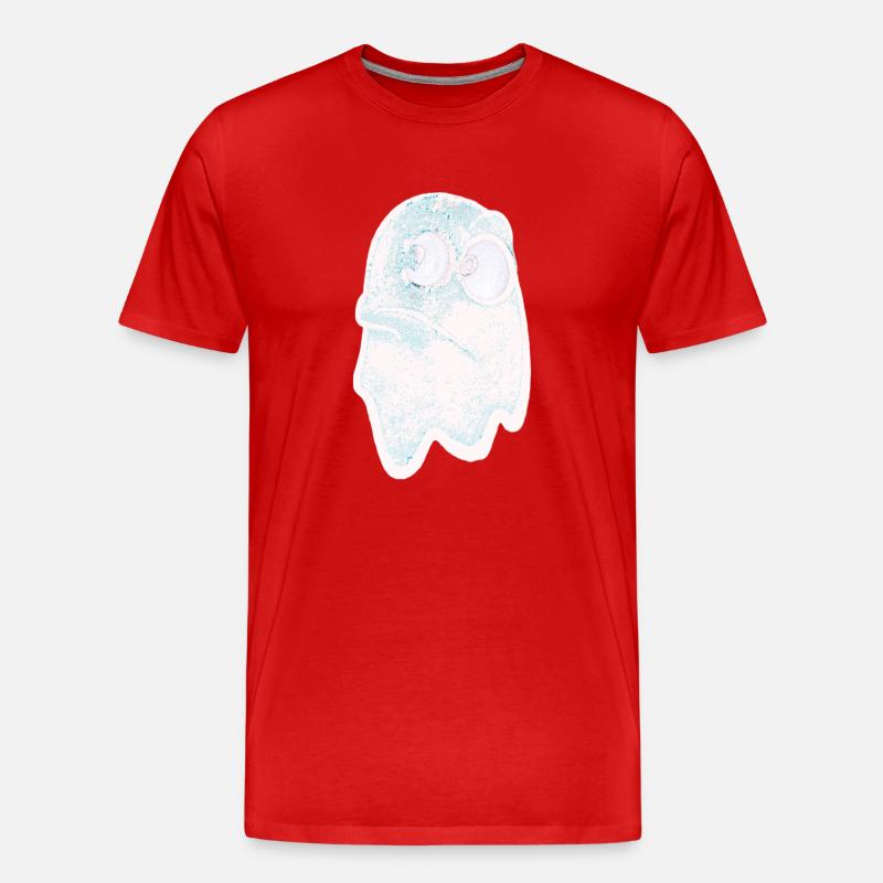 Lustig grimmig blickender Geist - Männer Premium Bio T-Shirt - Rot