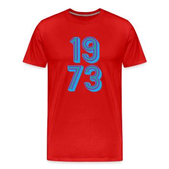1973 Année de naissance | Couleurs changeantes - T-shirt bio Premium Homme - rouge - Devant - Damien (186cm)