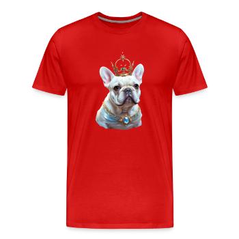 French Bulldog Head on Shirt's and Access - Men's Premium Organic T-Shirt - red - Front - Damien (186cm)