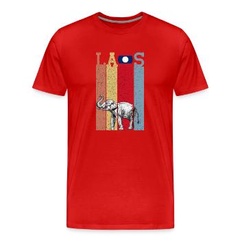 Laos Lao Laotian Flag Elephant Lao I Cadeau - T-shirt bio Premium Homme - rouge - Devant - Damien (186cm)