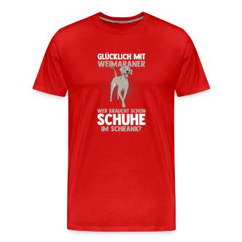 Hund Weimaraner - Männer Premium Bio T-Shirt - Rot - Vorne - Damien (186cm)