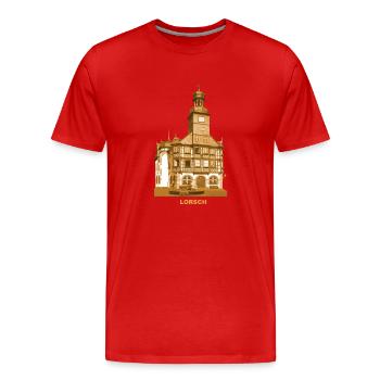 Lorsch Town Hall Kloster Bergstraße Hessen - Men's Premium Organic T-Shirt - red - Front - Damien (186cm)