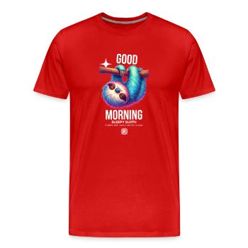 good morning - Men's Premium Organic T-Shirt - red - Front - Damien (186cm)