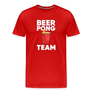 Beerpong Beer Pong Équipe de Beer Pong - T-shirt bio Premium Homme - rouge - Devant - Damien (186cm)