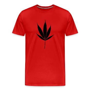 Hanfblatt Symbol - Männer Premium Bio T-Shirt - Rot - Vorne - Damien (186cm)