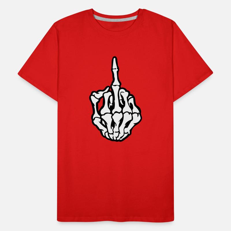 Skull Mittelfinger Männer Premium Bio T-Shirt