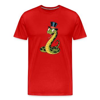 Serpent élégant - T-shirt bio Premium Homme - rouge - Devant - Damien (186cm)